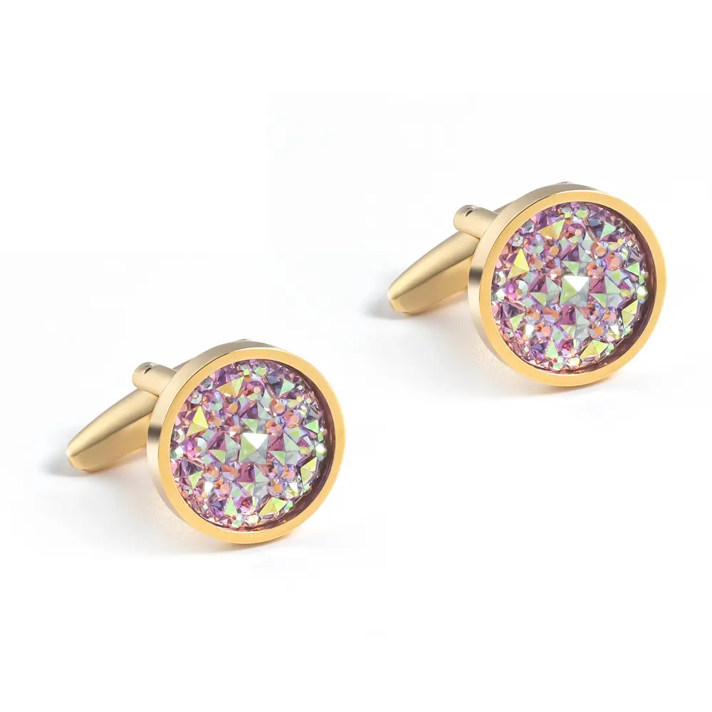 Newest Shirt Crystal Cufflinks High Quality Rou...