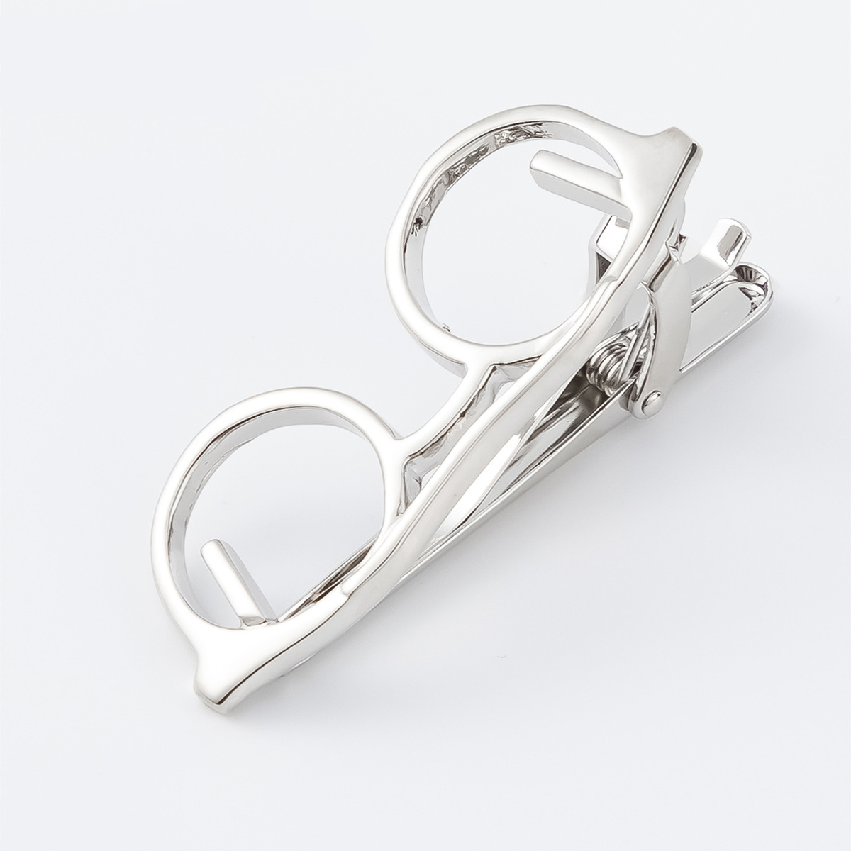 Factory Hot Selling Novelty Personality Silver Glasses Tie Bar Tie Clip for Men's Gifts TL1009-S