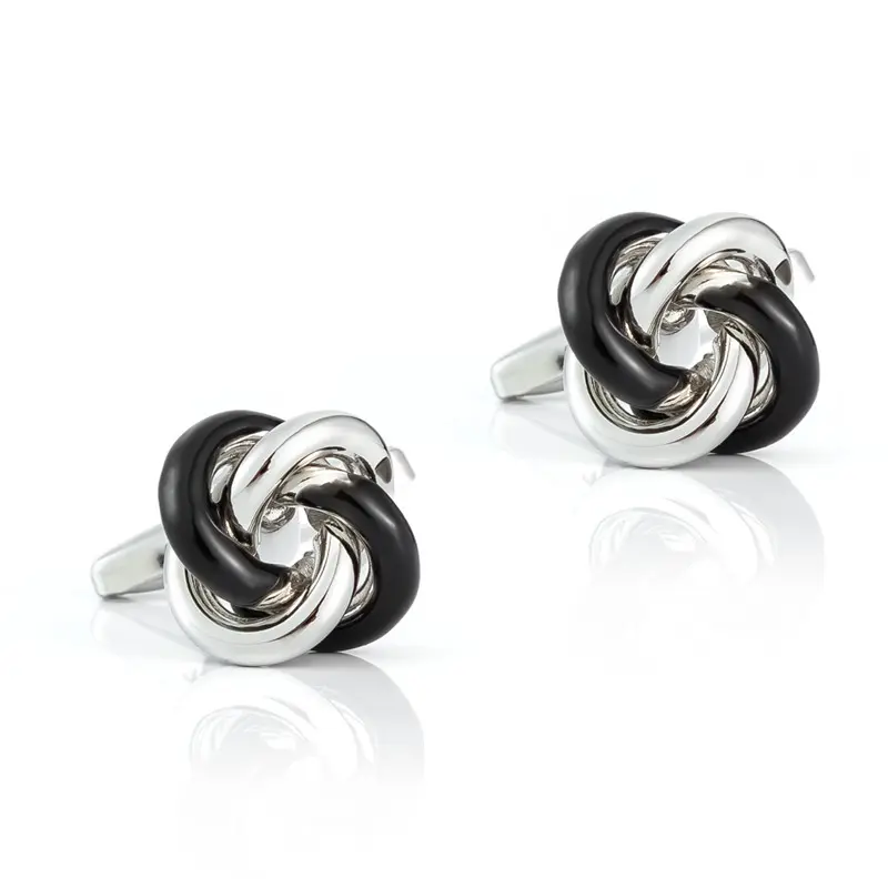 Classic Style Double Color Copper Knot Cufflink for Men Shirts