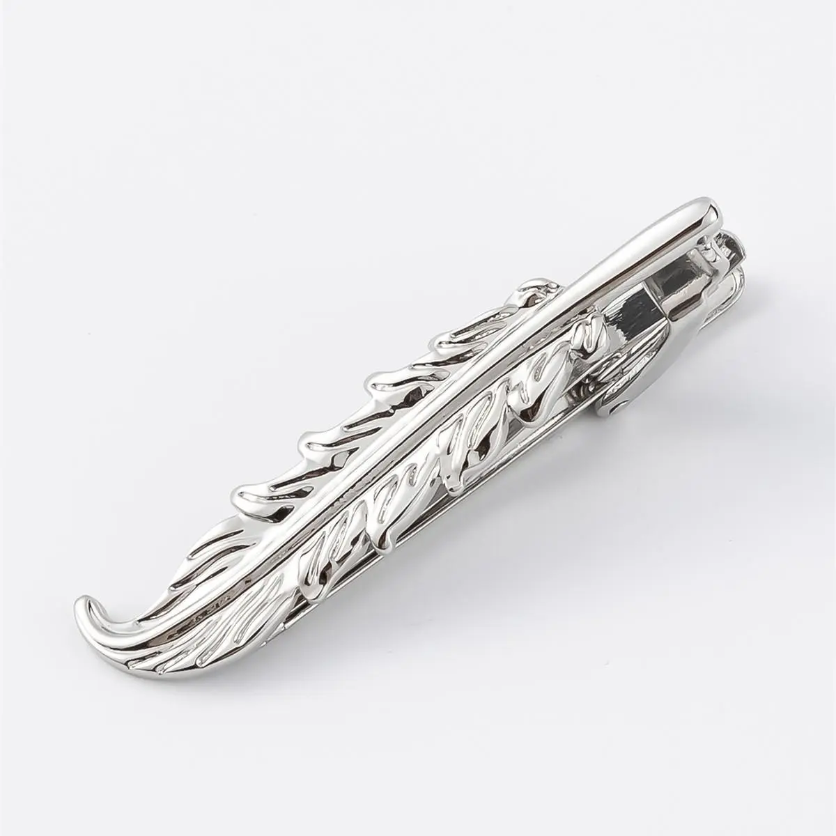 Fashion Mens Silver Color Tie Clips on Neck Tie...