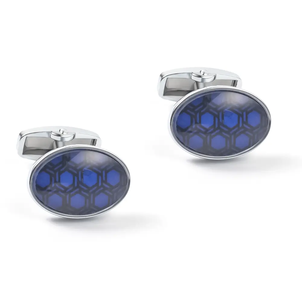 Men Classic Casual oval Blue Pattern Accessorie...