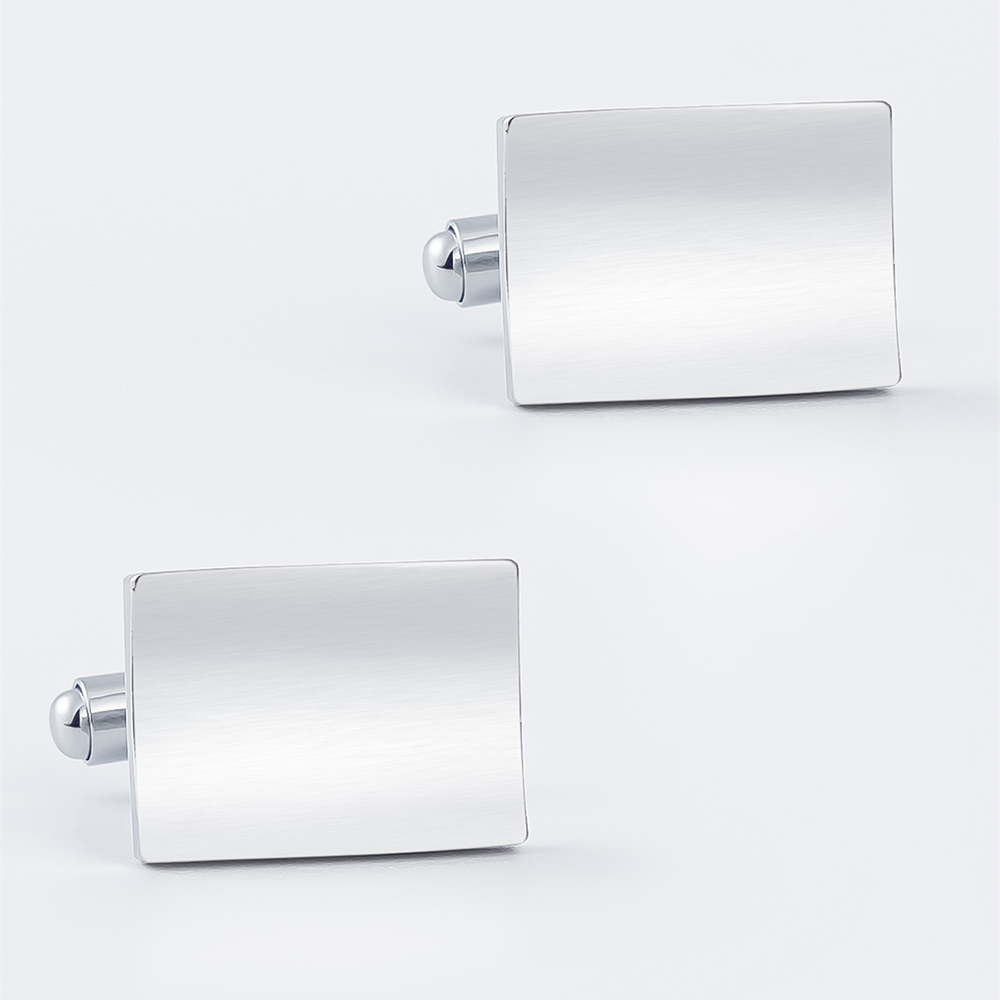 Hot Selling Low Price Fashion Silver Brushed Square Metal Cufflinks For Men Suit Shirt CL-C063