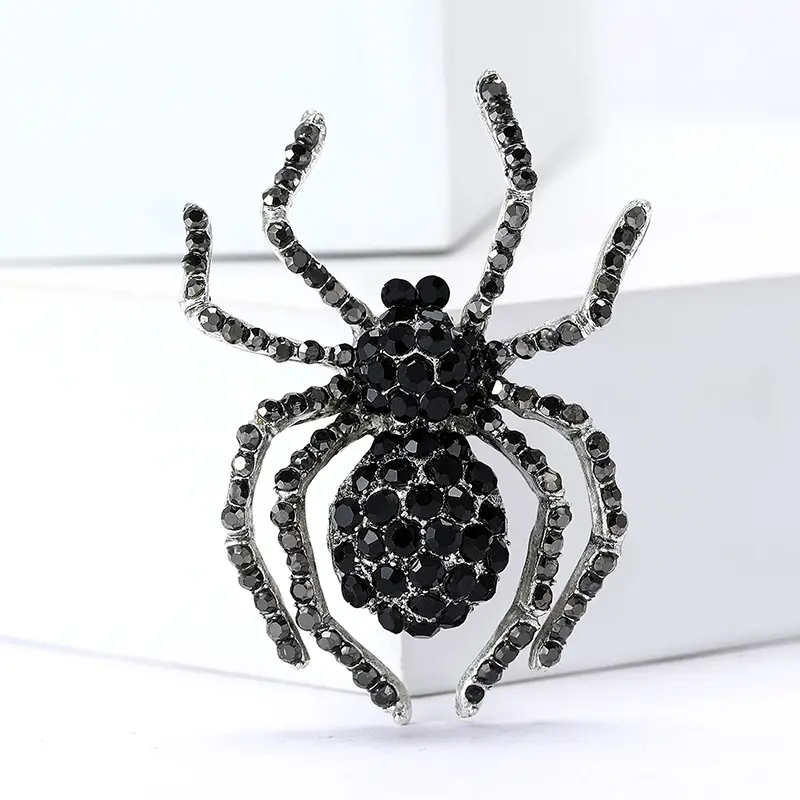 Vintage Brooch Spider Metal Rhinestones Gem Pin Fashion Accessory Wholesale BC-1073