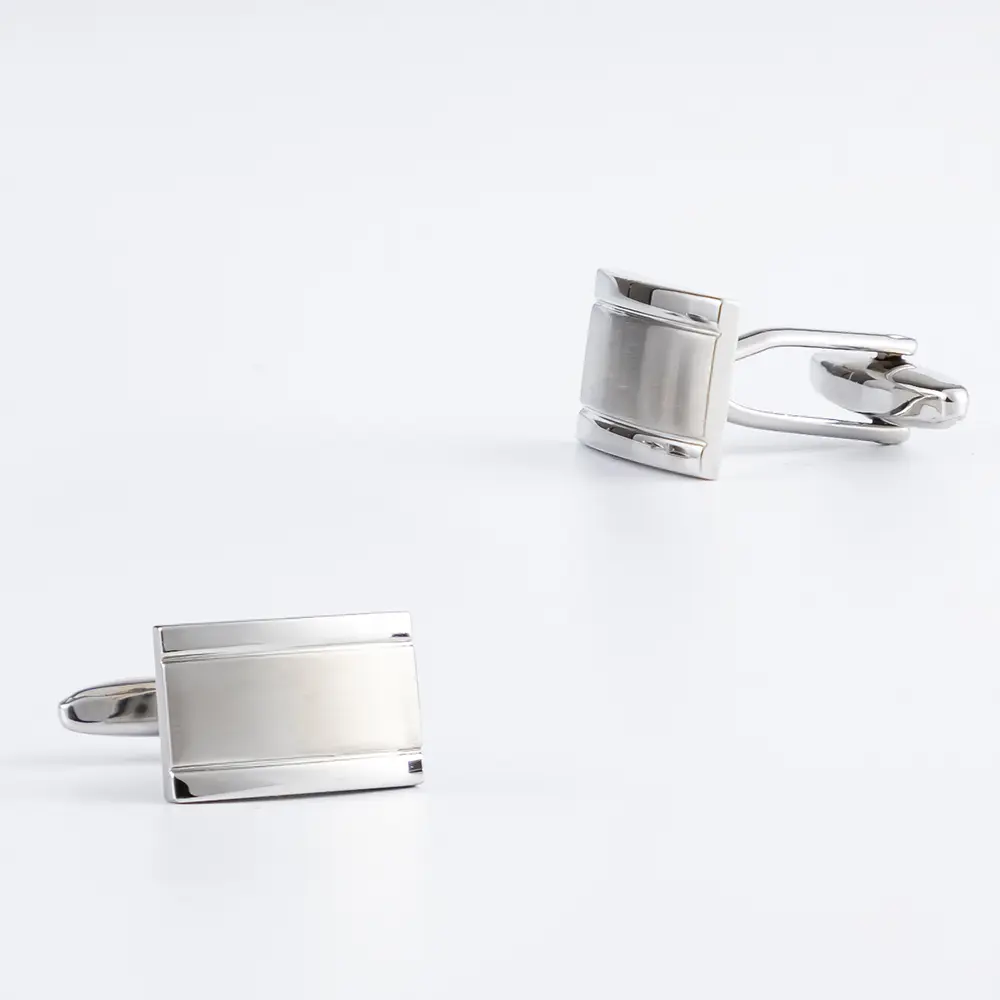 Business Classical Simple Silver Two Tone Engra...