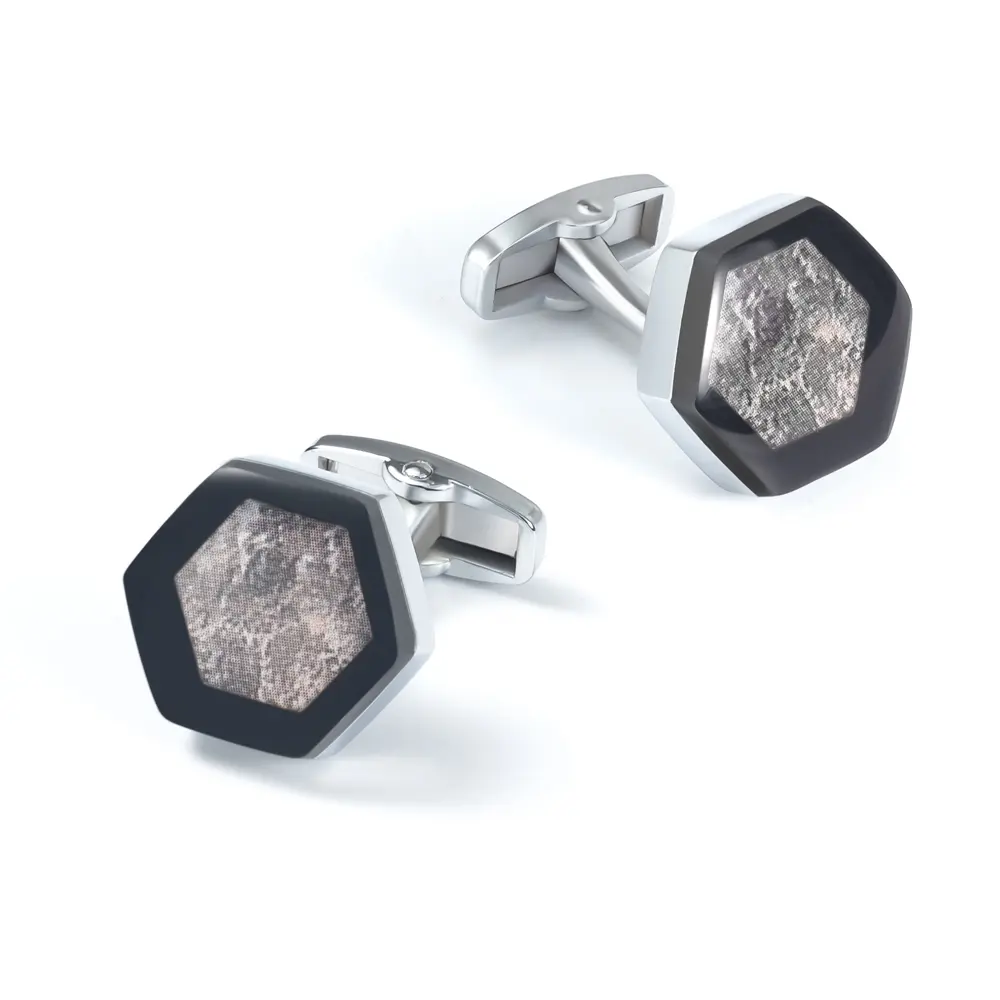 Balck Hexagon Shape with Marble Stone Design Si...