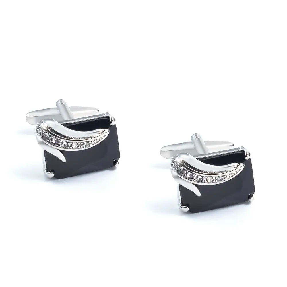 Wholesale Silver & Black Gemstone Elegant Cuffl...